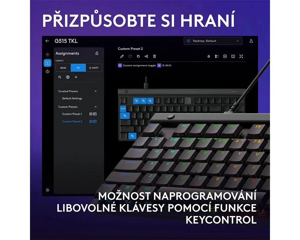 Logitech G515 TKL Tactile Black - CZ/SK - Thumbnail 7