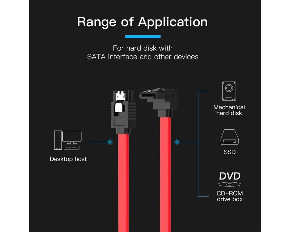 Vention SATA 3.0 90° Cable 0.5m - Thumbnail 5
