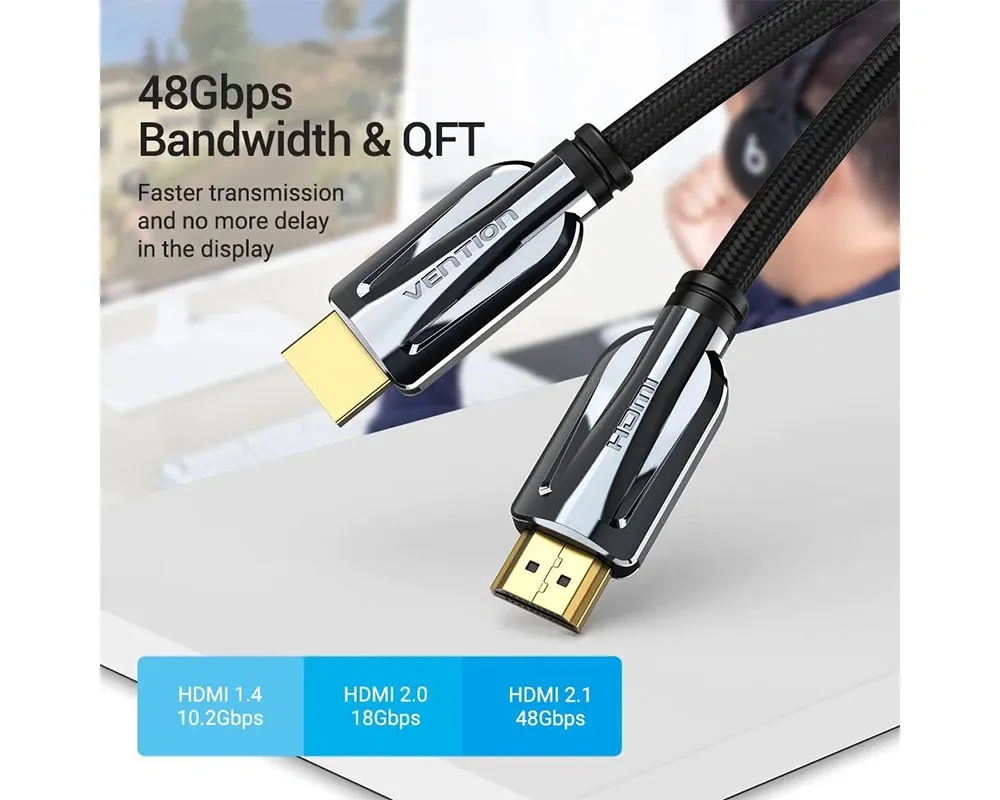Vention HDMI 2.1 Cable 8K Nylon Braided 1.5m - Thumbnail 3
